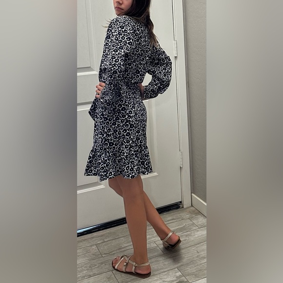 TopShop Long Sleeveless Floral Button Front A-line Mini Dress w Front Waist Ties - Picture 5 of 9